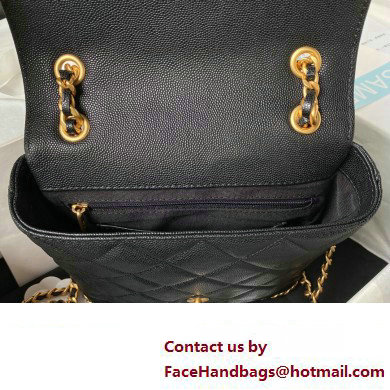 Chanel Grained Calfskin  &  Gold-Tone Metal Chain Backpack Bag AS4490 Black 2023